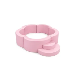 Pink flower Soft Play Ball Pit with Steps – view 2