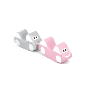 Pink & Grey cartoon Car Soft Play Rocker – view 3