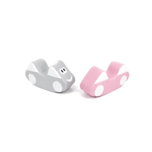 Pink & Grey cartoon Car Soft Play Rocker – view 2