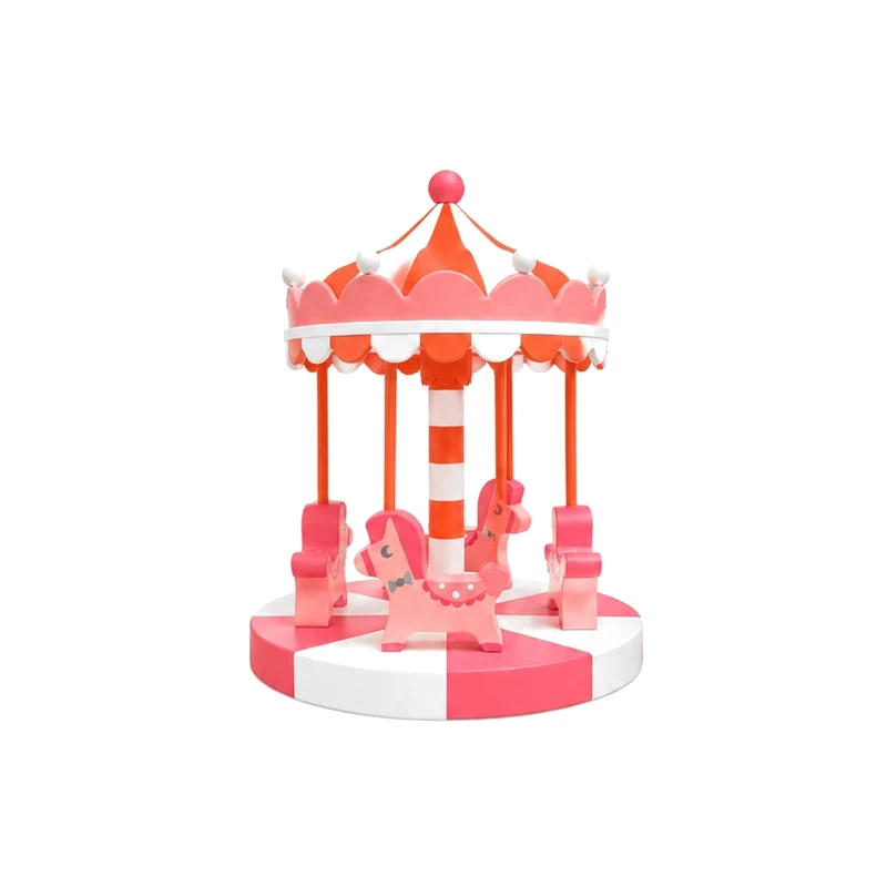 Coral and white horse soft play carousel
