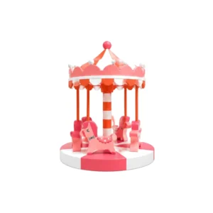 Coral & White horse Soft Play Carousel – view 4