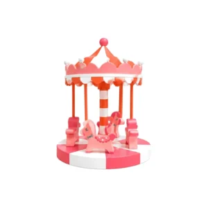 Coral & White horse Soft Play Carousel – view 2