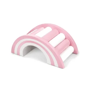 Rose Pink & White rainbow Roller Soft Play Bridge – view 2