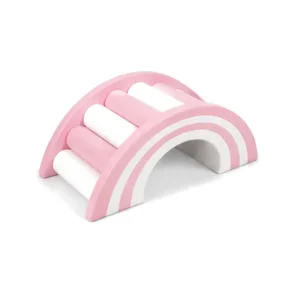 Rose Pink & White rainbow Roller Soft Play Bridge – view 3