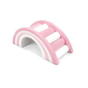 Rose Pink & White rainbow Roller Soft Play Bridge – view 5