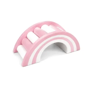 Rose Pink & White rainbow Roller Soft Play Bridge – view 6