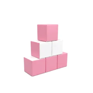 Pink & White soft Play Stacking Block