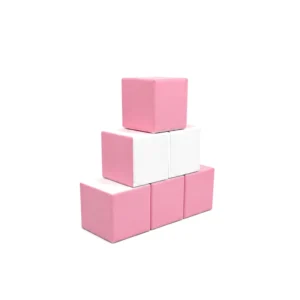 Pink & White soft Play Stacking Block – view 2