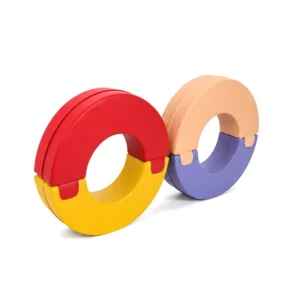 Red & Yellow, Peach & Lilac soft Play Crawl Ring – view 2