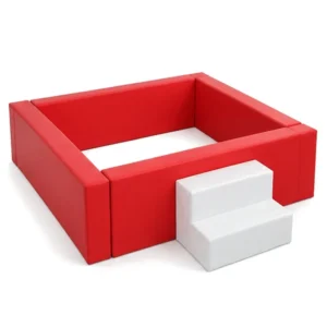 Red & White square Soft Play Ball Pit with Step