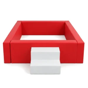 Red & White square Soft Play Ball Pit with Step – view 3