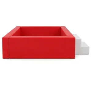 Red & White square Soft Play Ball Pit with Step – view 4