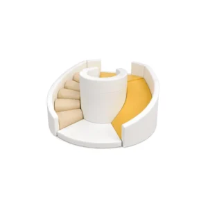 White & Yellow round Soft Play Climber – view 2