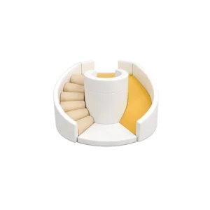 White & Yellow round Soft Play Climber – view 3