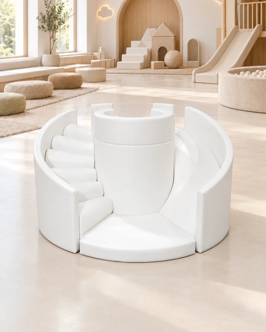 White round Soft Play Climber in a soft play center indoor playground