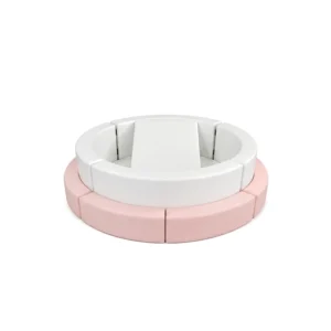 Pink & White round Soft Play Sofa – view 3