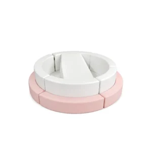 Pink & White round Soft Play Sofa – view 2