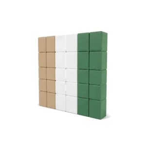 Beige, White & Green soft Play Block Wall Set – view 2