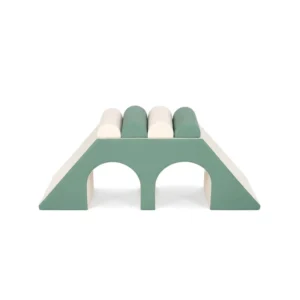 Sage Green & Cream double Tunnel Soft Play Climber – view 3