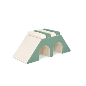 Sage Green & Cream double Tunnel Soft Play Climber – view 5
