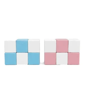 Dusty Pink & Blue two-Tone Soft Play Cube Set