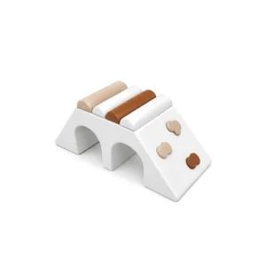White & Brown double Tunnel Soft Play Climber