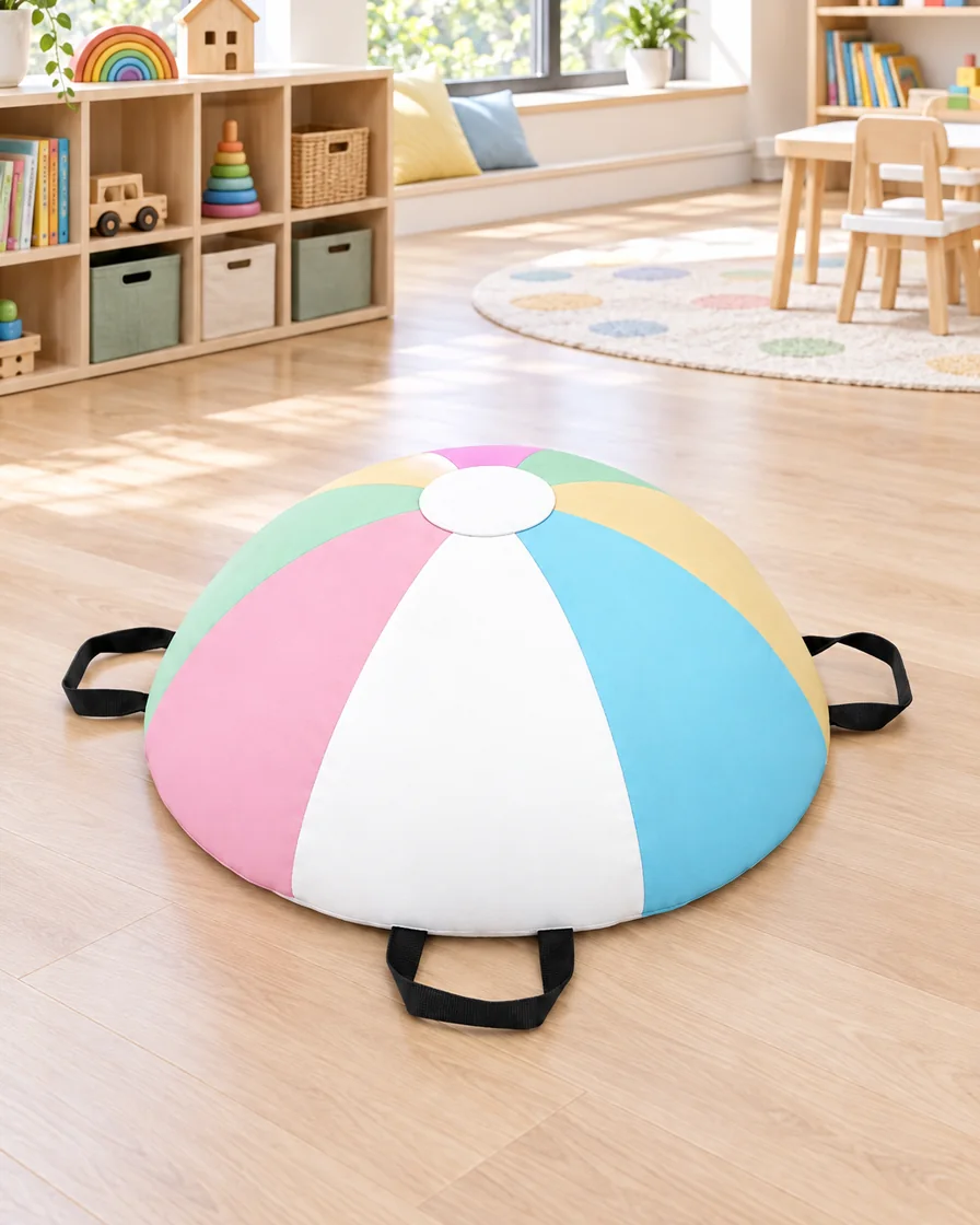 Pastel soft Play Balance Dome in a kindergarten playroom indoor playground