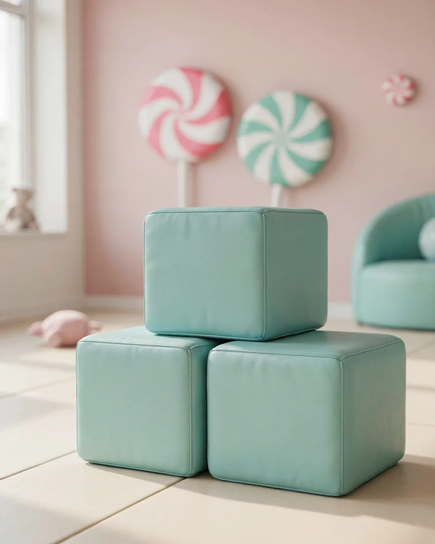 Soft Play Cube, 30 cm Mint in a candy theme indoor playground