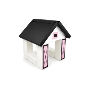 Candy Theme Playground 9 Cottage Soft Play Playhouse — White & Pink