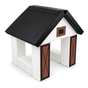 Mall Playground 18 Cottage Soft Play Playhouse — White & Black
