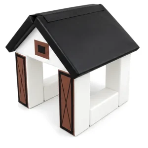 White & Black cottage Soft Play Playhouse – view 3