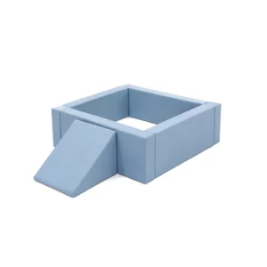 Dusty Blue square Soft Play Ball Pit with Roller Steps & Ramp – view 5
