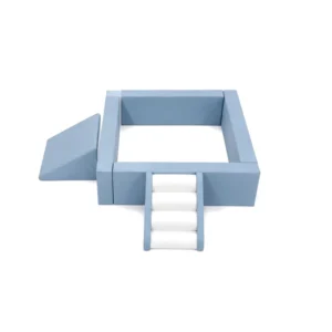Dusty Blue square Soft Play Ball Pit with Roller Steps & Ramp – view 6