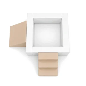 White & Beige square Soft Play Ball Pit with Steps & Ramps – view 6