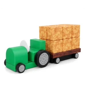 Green soft Play Tractor & Trailer Set