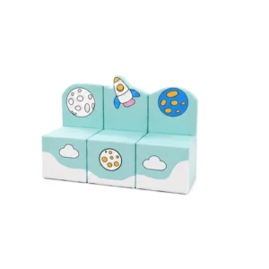 Space Theme Playground 7 Space Soft Play Bench — Aqua