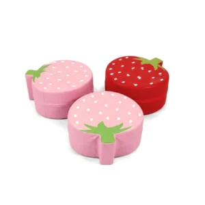 Pink & Red strawberry Soft Play Round Stool