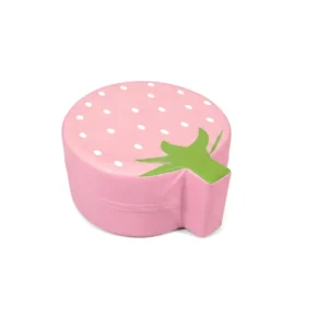 Pink & Red strawberry Soft Play Round Stool – view 2