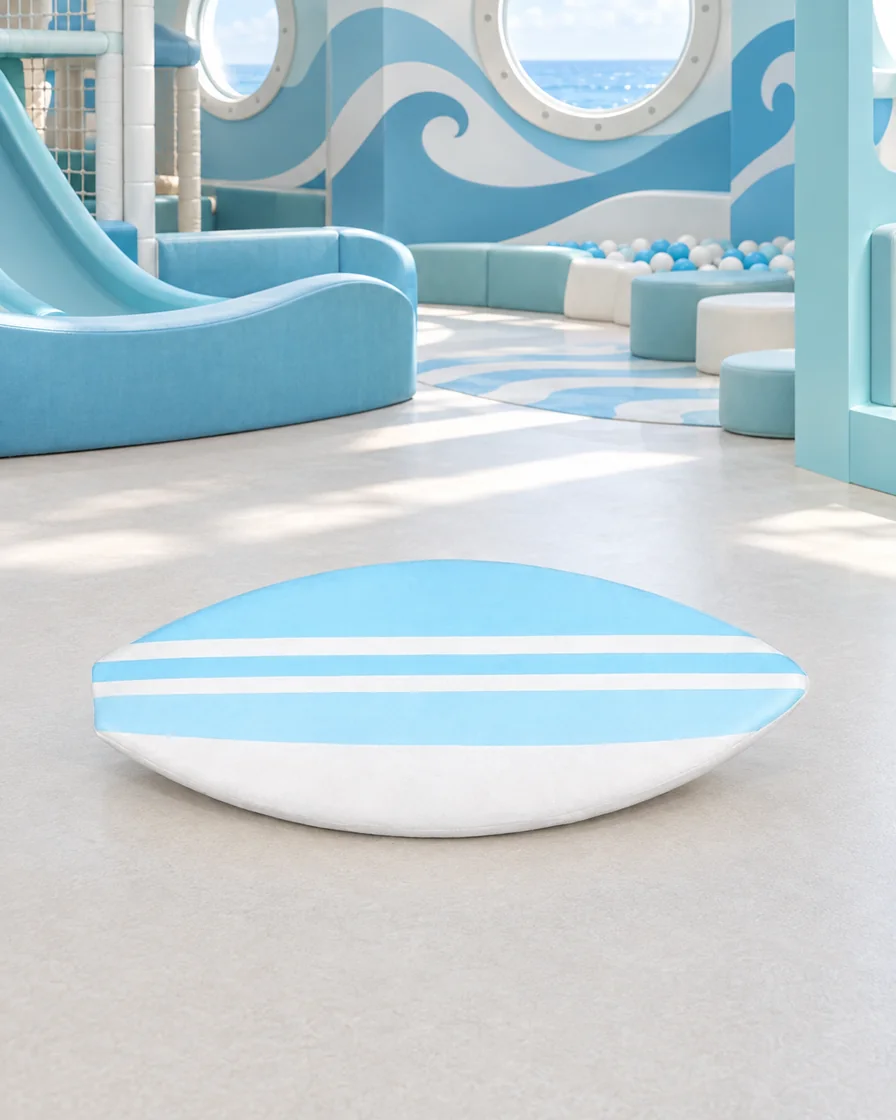 PlayCurator Surfboard Soft Play Cushion 1 Surfboard Soft Play Cushion in a ocean theme indoor playground