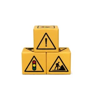 Yellow Traffic Signs soft Play Cube, 30 cm