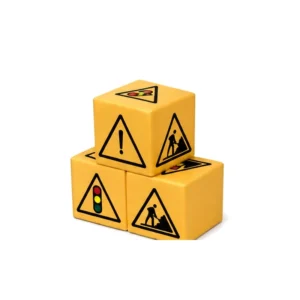 Yellow Traffic Signs soft Play Cube, 30 cm – view 2
