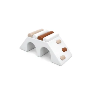White & Brown double Tunnel Soft Play Climber – view 2