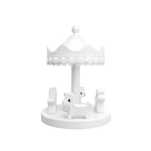White horse Soft Play Carousel with LED Canopy – view 2