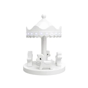 White horse Soft Play Carousel with LED Canopy – view 3