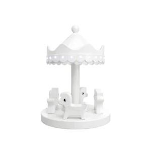White horse Soft Play Carousel with LED Canopy – view 4