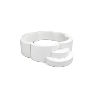 Soft Play Center 13 Flower Soft Play Ball Pit with Steps — White