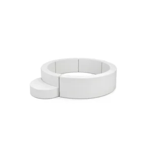 White low Round Soft Play Ball Pit with Step – view 3