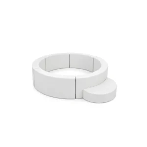 Low Round Soft Play Ball Pit with Step — White
