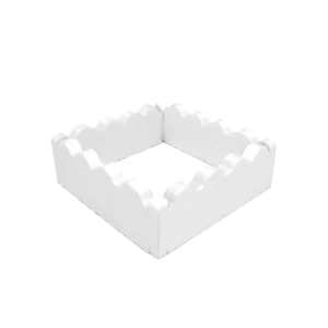 White scalloped Square Soft Play Ball Pit – view 3