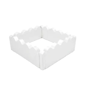 White scalloped Square Soft Play Ball Pit – view 6